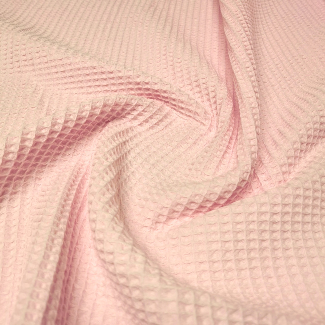 Baby Pink Waffle 100 Cotton by the metre